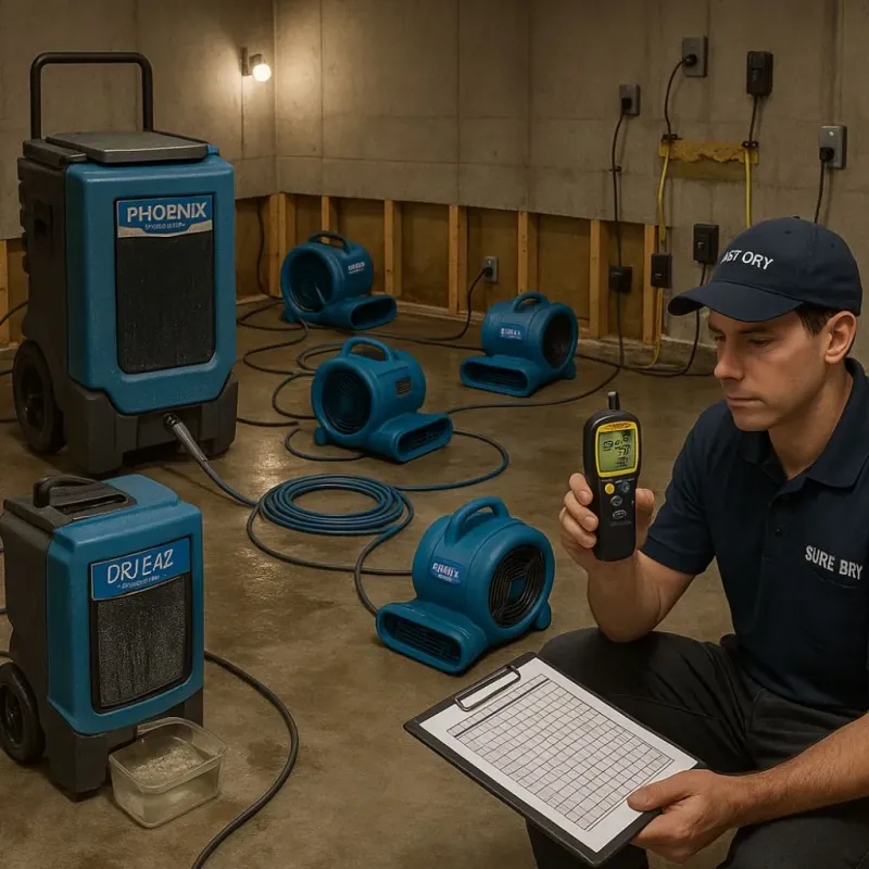 Structural Drying and Dehumidification process in Lindsay, OK